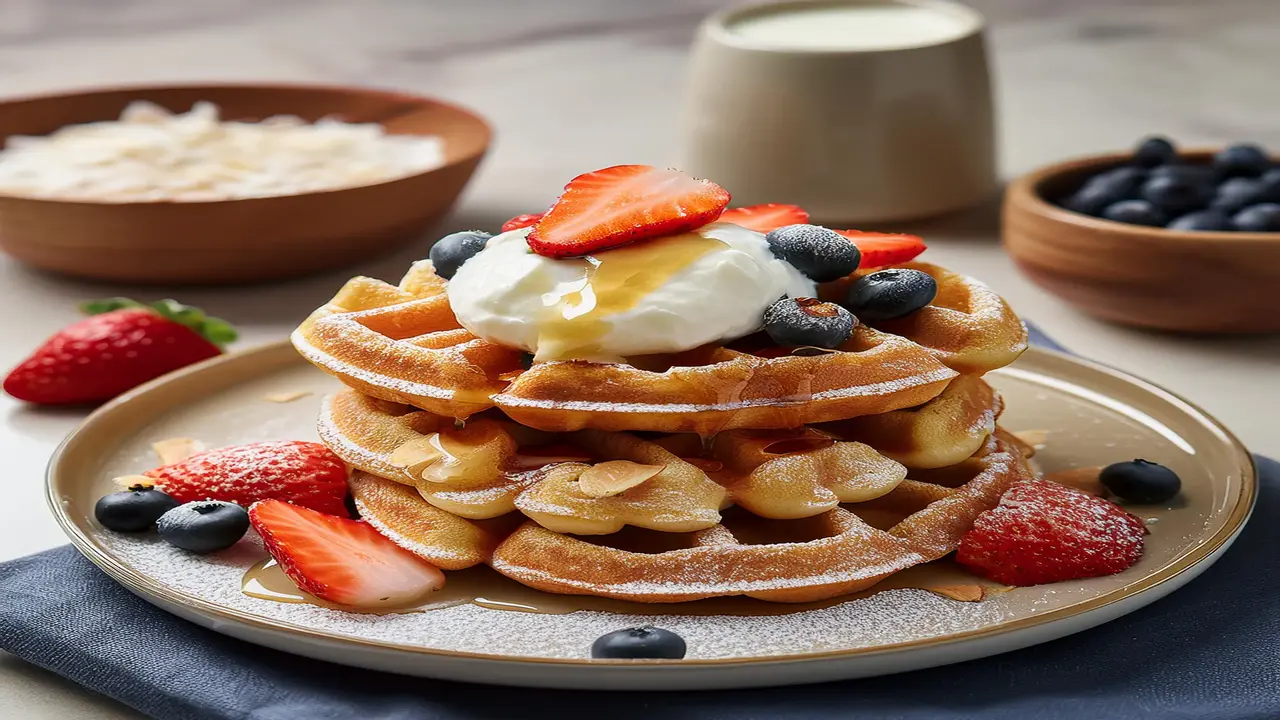 Almond Flour Waffles with Coconut Cream- an easy Keto Vegan Recipe