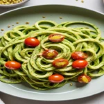 Healthy Zucchini Noodles in Avocado Pesto Sauce